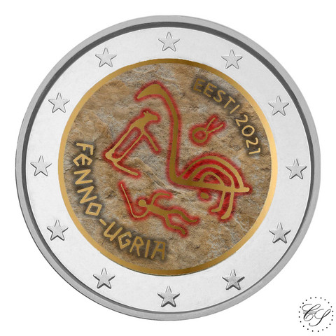 Viro 2 € 2021 Suomalais-ugrialaiset kansat, väritetty (#2)
