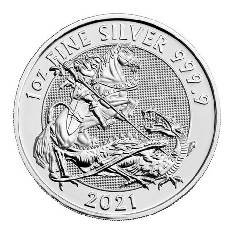Britannia 2021 St. George & lohikäärme 1oz HOPEA