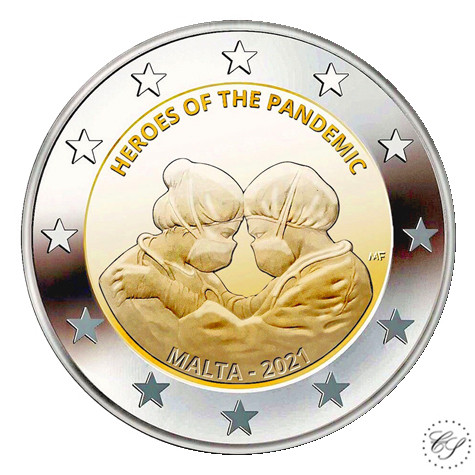 Malta 2 € 2021 Pandemian sankarit