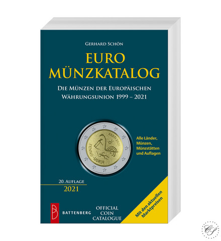 Euroalueen kolikot -kirja: Gerhard Schön, 20. painos (2021)