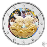 Malta 2 € 2021 Pandemian sankarit, väritetty (#2)