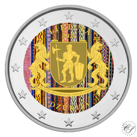 Liettua 2 € 2021 Dzukija, väritetty (#2)