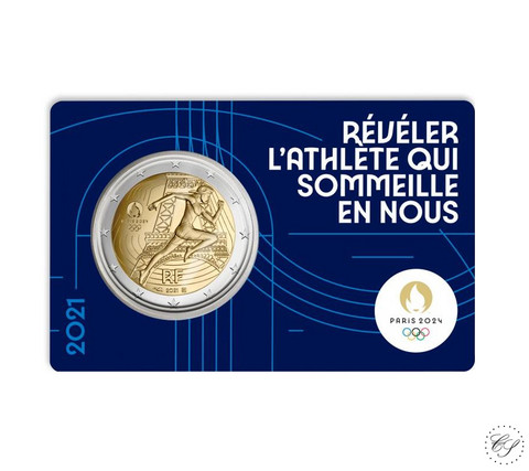 Ranska 2 € 2021 Pariisin olympialaiset 2024 BU coincard 