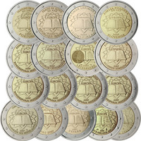 Rooman Sopimus 2 € 2007 kaikki maat, 13 kolikkoa