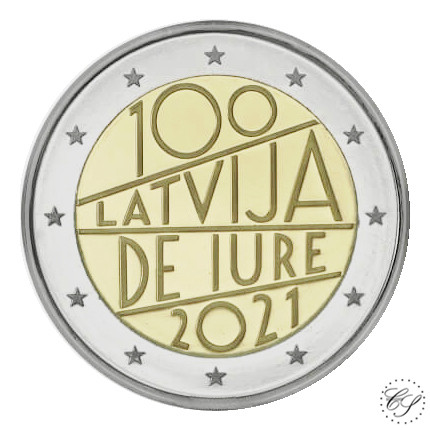 Latvia 2 € 2021 De Iure 100