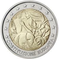 Italia 2 € 2005 Euroopan perustuslakisopimus