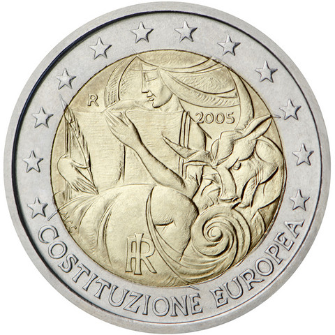 Italia 2 € 2005 Euroopan perustuslakisopimus