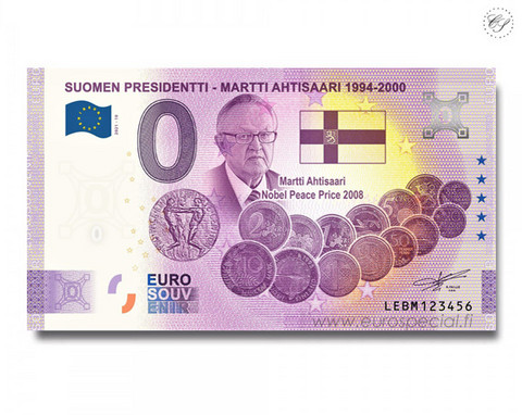 Suomi 0 € 2021 Martti Ahtisaari - Suomen Presidentit Special Edition UNC