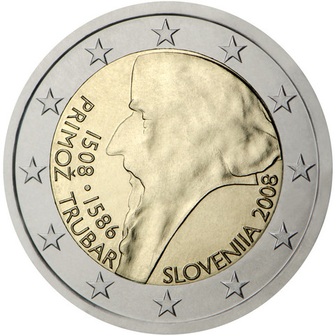 Slovenia 2 € 2008 Primoz Trubar