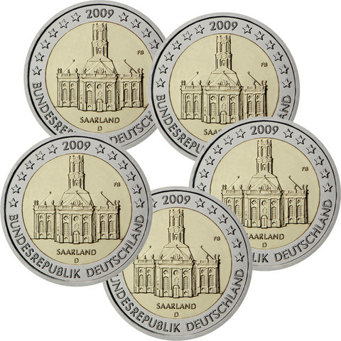 Saksa 2 € 2009 Saarland / Ludwigin kirkko A-J