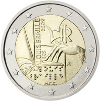 Italia 2 € 2009 Louis Braille