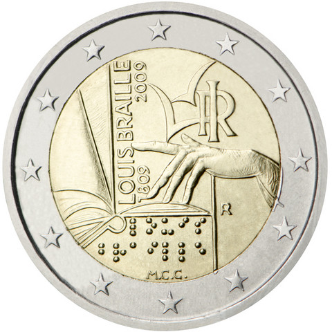 Italia 2 € 2009 Louis Braille