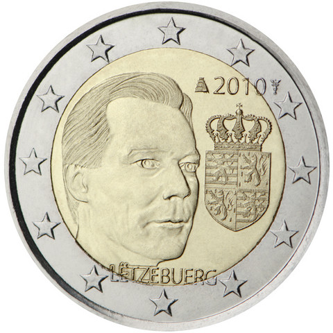 Luxemburg 2 € 2010 Suurherttuakunnan vaakuna