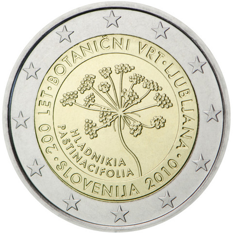 Slovenia 2 € 2010 Ljubljanan kasvitieteellinen puutarha 200 v.