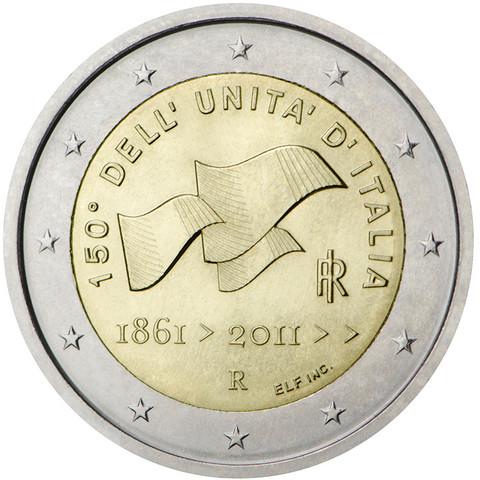 Italia 2 € 2011 150 vuotta Italian yhdistymisestä