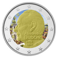 Slovakia 2 € 2021 Alexander Dubcek 100 v., väritetty (#1)