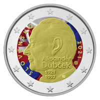 Slovakia 2 € 2021 Alexander Dubcek 100 v., väritetty (#2)