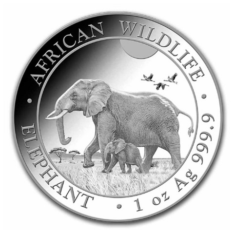 Somalia 2022 Elefantti-hopearaha 1oz