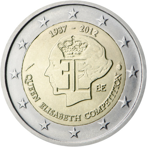 Belgia 2 € 2012 Kuningatar Elisabeth‑musiikkikilpailu 75 vuotta