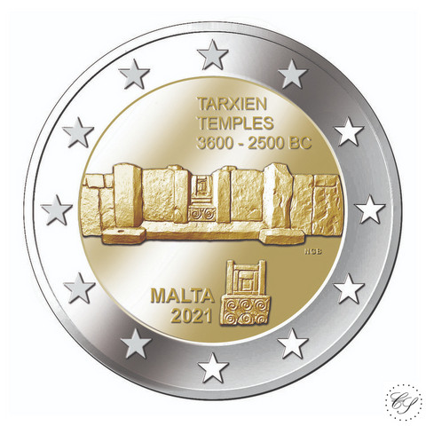 Malta 2 € 2021 Tarxienin temppelit