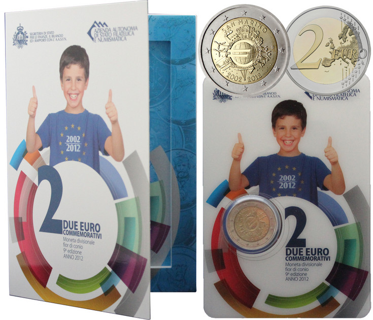 San Marino 2 € 2012 Euro 10 vuotta Eurospecial.fi