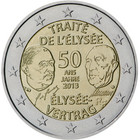 Ranska 2 € 2013 50 vuotta Élysée-sopimuksen allekirjoittamisesta