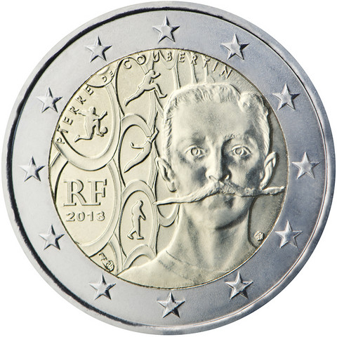 Ranska 2 € 2013 Pierre de Coubertin