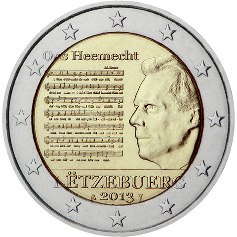 Luxemburg 2 € 2013 Suurherttuakunnan kansallishymni 