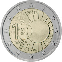 Belgia 2 € 2013 Meteorologian laitos 100 vuotta