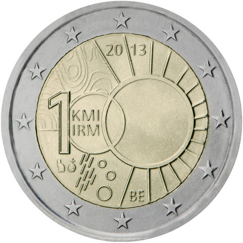 Belgia 2 € 2013 Meteorologian laitos 100 vuotta