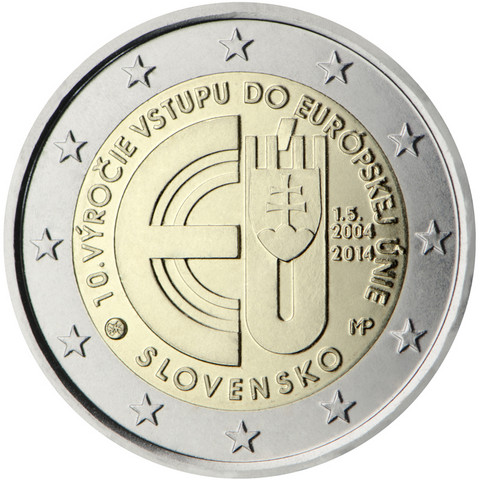Slovakia 2 € 2014 EU:in liittymisen 10-vuotispäivä