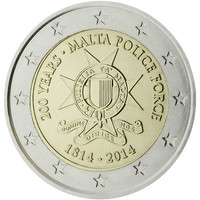 Malta 2 € 2014 Poliisivoimat 200 vuotta