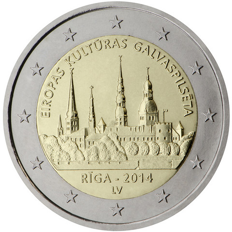 Latvia 2 € 2014 Riika - Euroopan kulttuuripääkaupunki