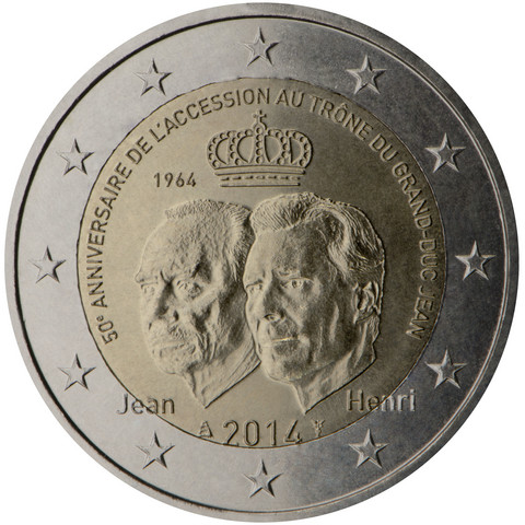 Luxemburg 2 € 2014 Jean 50 vuotta