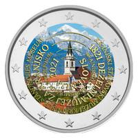 Slovenia 2 € 2021 Carniolan museo 200 vuotta, väritetty (#2)