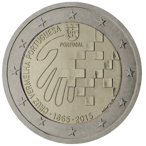Portugali 2 € 2015 Punainen Risti 150 vuotta