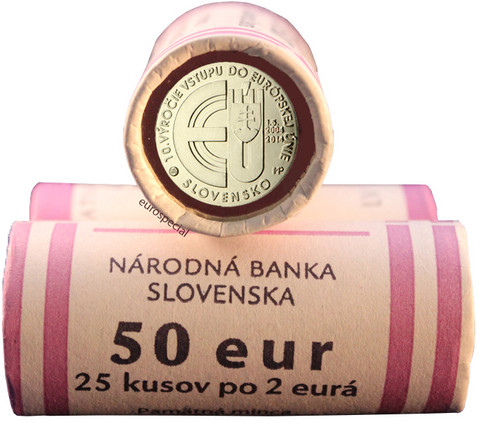 Slovakia 2 € 2014 EU:in liittymisen 10-vuotispäivä rulla