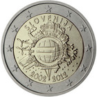 Slovenia 2 € 2012 Euro 10 vuotta
