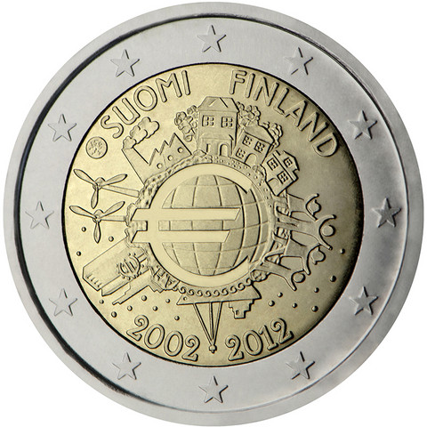 Suomi 2 € 2012 Euro 10 vuotta