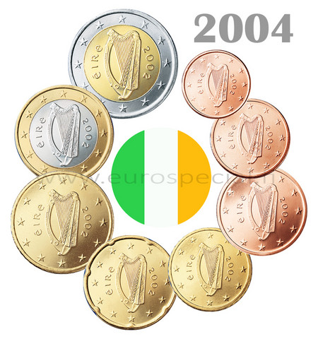 Irlanti 1s - 2 € 2004 UNC