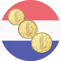 Alankomaat 10s, 20s & 50s 2016 UNC