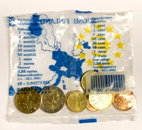 Suomi 2002 starttipussi 3,88 €