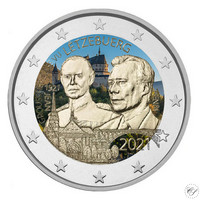 Luxemburg 2 € 2021 Suurherttua Jean 100 v., väritetty (#2)