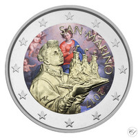 San Marino 2 € 2021 San Marinon muotokuva, väritetty