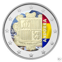 Andorra 2 € 2021 Vaakuna, väritetty
