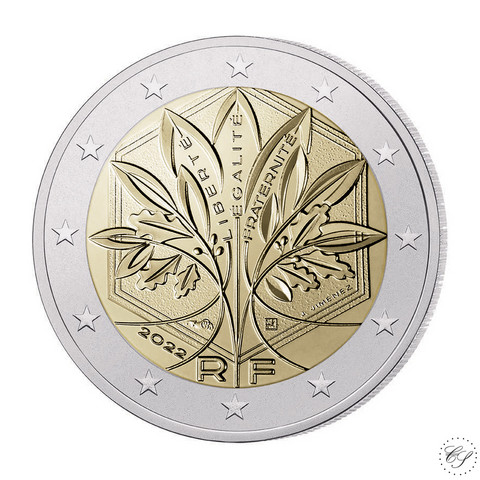 Ranska 2 € 2022 Unionin puu UNC - uusi kuva-aihe