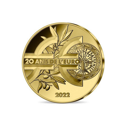 Ranska 5 € 2022 Euro 20 vuotta kultaraha