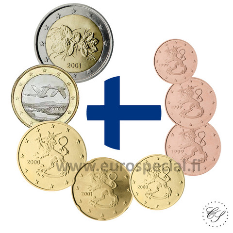 Suomi 1s - 2 € 1999 UNC