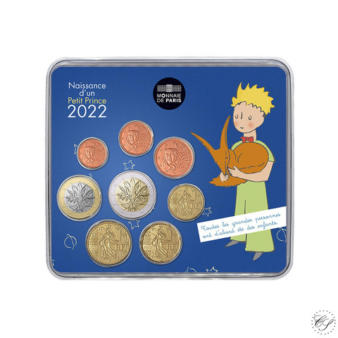 Ranska 2022 Le Petit Prince & ensimmäiset rahani (garcon) rahasarja BU