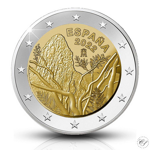 Espanja 2 € 2022 Garajonayn kansallispuisto